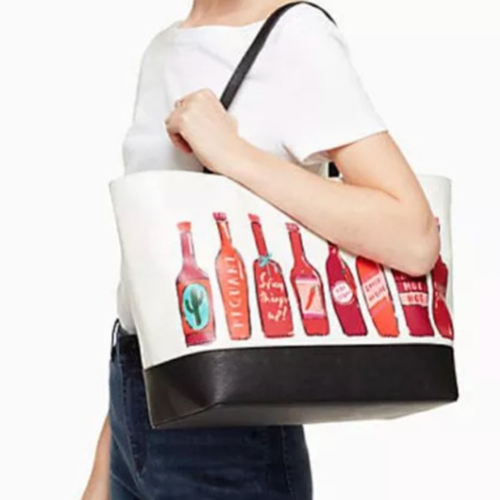 Kate space hot sauce extra spicy black red tote - Picture 3 of 6